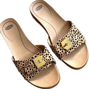 Dr. Scholl's Originalist Animal Print Slide Sandals Women 6 (36) EXCELLENT